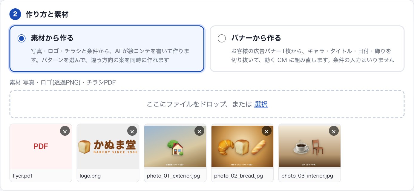作り方と素材の欄